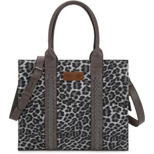 Montana West × Wrangler Large Tote Bags Purses for Women Work Top-Handle Handbags with Strap(C-light Grey)