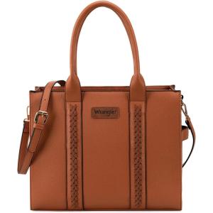 Montana West × Wrangler Large Tote Bags Purses for Women Work Top-Handle Handbags with Strap(L-argan Oil)
