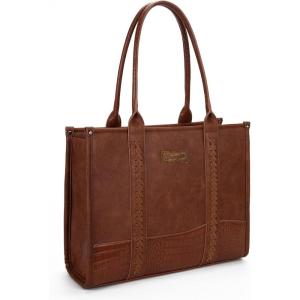 Montana West × Wrangler Tote Bag for Women Western Cow Print Purse Designer Top Handle Handbags(L Cocoa)