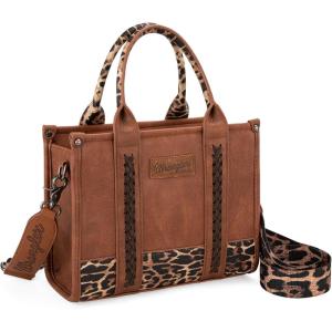 Montana West × Wrangler Tote Bag for Women Western Cow Print Purse Designer Top Handle Handbags(M Lepard-guitar Strap)