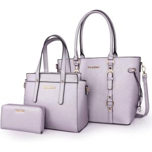 Montana West 3PCS Purses for Women Tote Bag and Wallet Set Shoulder Satchel Handbags(3pcs Purple)