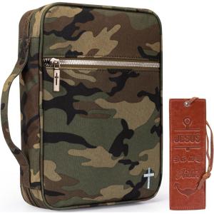 Montana West Bible Cover for Women Men with Leather Bookmark Book Carrying Cases Church Bag for Outdoor Protective(*Camo)