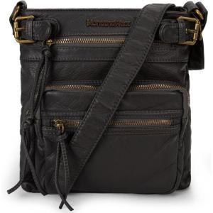 Montana West Crossbody Bag for Women Soft Washed Leather Multi Pocket crossbody handbags(Y#grey)