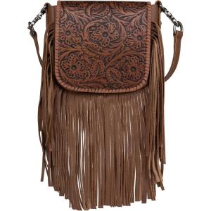 Montana West Fringe Purse Western Purses for Women Crossbody Bag(A2-floral Tooled-brown)