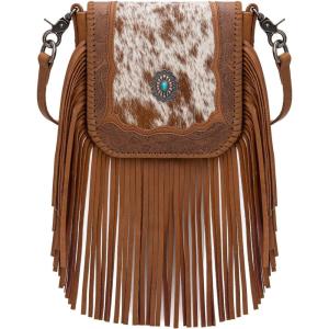 Montana West Fringe Purse Western Purses for Women Crossbody Bag(A5 Horsehair-brown)