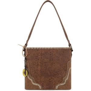 Montana West Fringe Shoulder Bag for Women Western Tooled Hobo Tote Bag Purses(Tooling-brown)