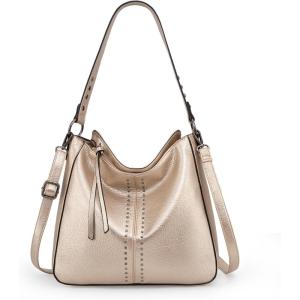 Montana West Hobo Bag for Women Crossbody Purse and Handbags Ladies Chic Shoulder Bags(Gold)