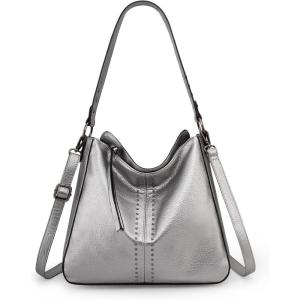 Montana West Hobo Bag for Women Crossbody Purse and Handbags Ladies Chic Shoulder Bags(Pearl Silver)