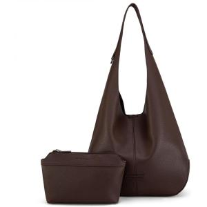 Montana West Hobo Bags Purse for Women Ultra Soft Foldable Shoulder Slouchy Handbags with Cosmetic bag(Elegance-coffee)