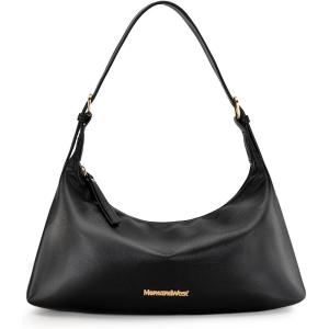 Montana West MEDIUM Shoulder Purses for Women Crescent Hobo Bags Trendy Purses(073-black)