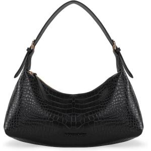 Montana West MEDIUM Shoulder Purses for Women Crescent Hobo Bags Trendy Purses(Crocodile Black)