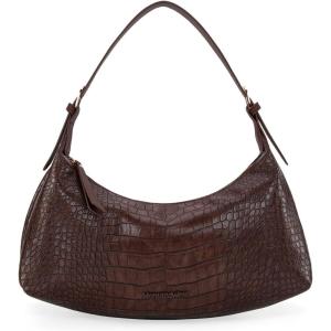 Montana West MEDIUM Shoulder Purses for Women Crescent Hobo Bags Trendy Purses(Crocodile Coffee)