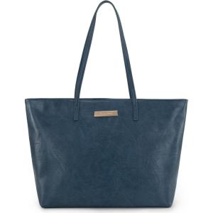 Montana West Medium Tote Bags for Women Shoulder Handbag with Zipper Lightweight Everyday Purse for Work, Travel, or Shopping(Blue)