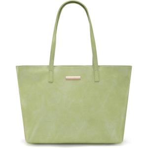 Montana West Medium Tote Bags for Women Shoulder Handbag with Zipper Lightweight Everyday Purse for Work, Travel, or Shopping(Green)