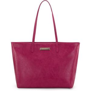 Montana West Medium Tote Bags for Women Shoulder Handbag with Zipper Lightweight Everyday Purse for Work, Travel, or Shopping(Hot Pink)