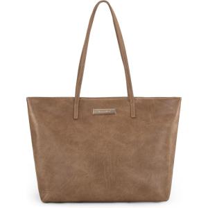Montana West Medium Tote Bags for Women Shoulder Handbag with Zipper Lightweight Everyday Purse for Work, Travel, or Shopping(Khaki)