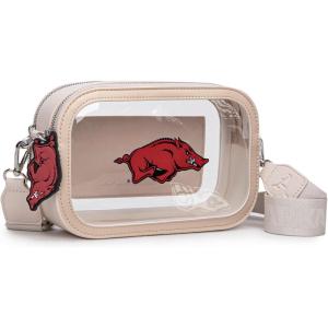 Montana West NCAA Clear Bag for Stadium Events Handbags for Sports Fans with Adjustable Nylon Strap,Card Pocket & Team Logo(Afu-beige)