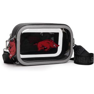 Montana West NCAA Clear Bag for Stadium Events Handbags for Sports Fans with Adjustable Nylon Strap,Card Pocket & Team Logo(Afu-black)