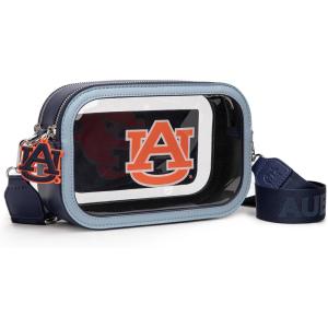 Montana West NCAA Clear Bag for Stadium Events Handbags for Sports Fans with Adjustable Nylon Strap,Card Pocket & Team Logo(Auburn Tigers-navy)