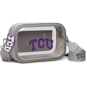 Montana West NCAA Clear Bag for Stadium Events Handbags for Sports Fans with Adjustable Nylon Strap,Card Pocket & Team Logo(Tcu-grey)