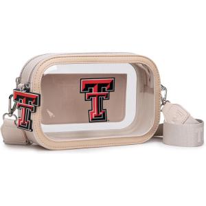 Montana West NCAA Clear Bag for Stadium Events Handbags for Sports Fans with Adjustable Nylon Strap,Card Pocket & Team Logo(Ttu-beige)