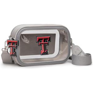 Montana West NCAA Clear Bag for Stadium Events Handbags for Sports Fans with Adjustable Nylon Strap,Card Pocket & Team Logo(Ttu-grey)