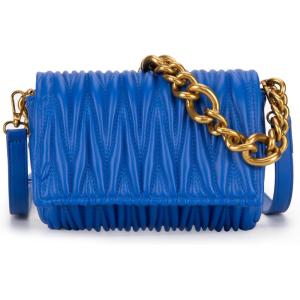 Montana West Quilted Small Shoulder Bag for Women Y2K Trendy Cute Clutch Underarm Purse with 2 Removable Straps(Royalblue)