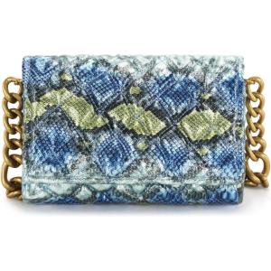 Montana West Quilted Small Shoulder Bag for Women Y2K Trendy Cute Clutch Underarm Purse with 2 Removable Straps(Snake Print Blue)