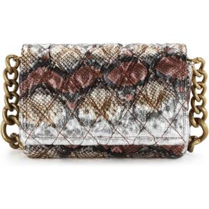 Montana West Quilted Small Shoulder Bag for Women Y2K Trendy Cute Clutch Underarm Purse with 2 Removable Straps(Snake Print Brown)