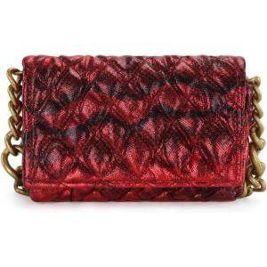 Montana West Quilted Small Shoulder Bag for Women Y2K Trendy Cute Clutch Underarm Purse with 2 Removable Straps(Snake Print Red)