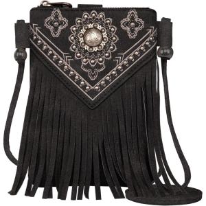 Montana West Small Crossbody Bags for Women Western Cell Phone Purse(Aa-black)