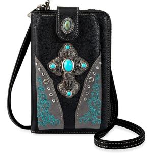 Montana West Small Crossbody Bags for Women Western Handbag with Cash Slots(A3-black 112)