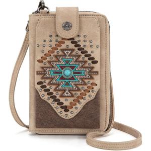 Montana West Small Crossbody Bags for Women Western Handbag with Cash Slots(*Aztec Tan)