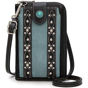 Montana West Small Crossbody Bags for Women Western Handbag with Cash Slots(Black 116)