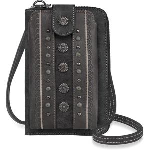 Montana West Small Crossbody Bags for Women Western Handbag with Cash Slots(Black 2012)