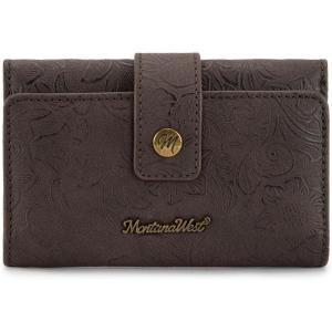 Montana West Small Women’s Wallet Black Cow Print Card Wallets for Women Trifold Travel Wallet Ladies Female Wallets RFID Blocking Western Card Cash Wallett with ID Window(Coffee)