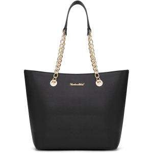 Montana West Tote Bag for Women Chain Top-handle Handbags(Black)