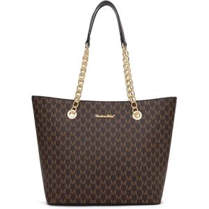 Montana West Tote Bag for Women Chain Top-handle Handbags(Brown)