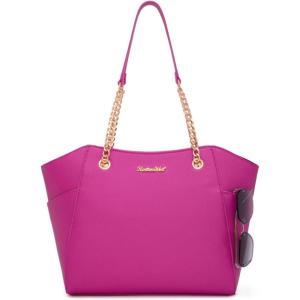 Montana West Tote Bag for Women Chain Top-handle Handbags(M Deep Rose Red)