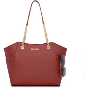Montana West Tote Bag for Women Chain Top-handle Handbags(M Fiery Red)