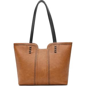 Montana West Tote Bag for Women Top Handle Satchel Purse(Amber Brown)