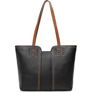 Montana West Tote Bag for Women Top Handle Satchel Purse(Jet Black)