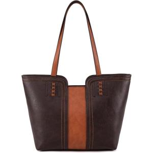 Montana West Tote Bag for Women Top Handle Satchel Purse(Orange Coffee)