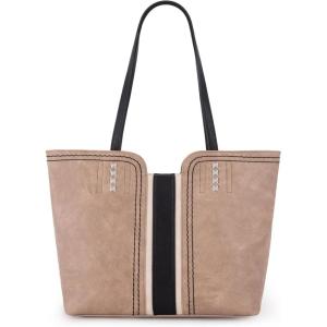 Montana West Tote Bag for Women Top Handle Satchel Purse(Tan Black)