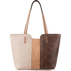 Montana West Tote Bag for Women Top Handle Satchel Purse(Three Chocolate)