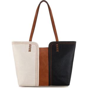 Montana West Tote Bag for Women Top Handle Satchel Purse(Three Chocolate V2)