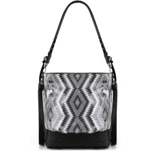 Montana West Western Aztec Tote Bag for Women Country Cowgirl Top Handle Shoulder Bag(Sequined Aztec-black)