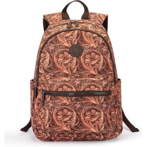 Montana West Western Backpack Purse for Women Lightweight Rucksack Casual Daypack for Laptop Travel MWB-4010-TQ(A1-floral Brown 1)