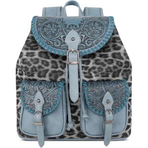 Montana West Western Tooled Collection Backpack Large Travel Western Backpack for Women MW1173-9110BL