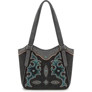Montana West Western Tote Bag for Women Embroidered Shoulder Bag Tooled Purse